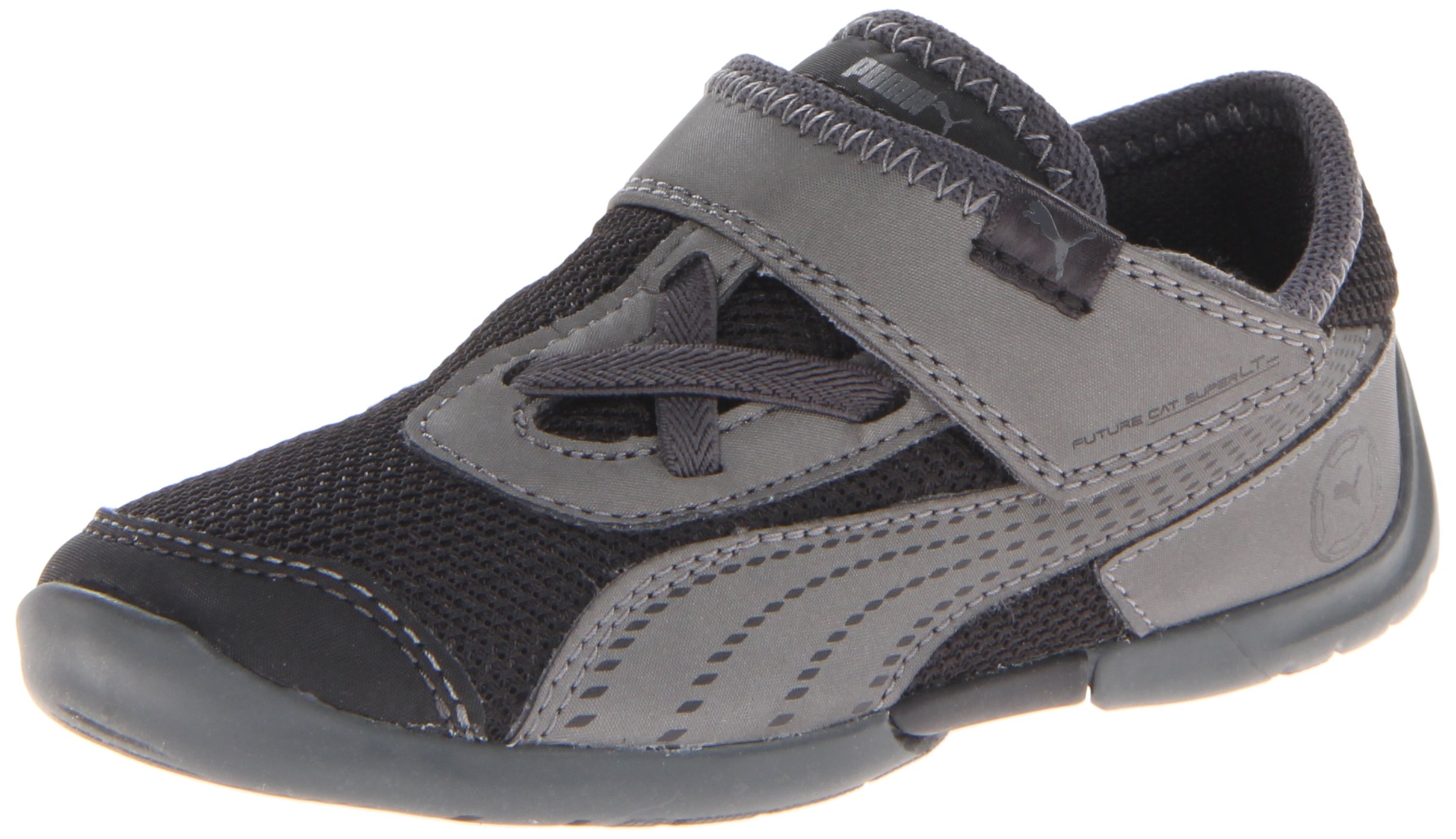 PUMA Future Cat Super LT Mesh Sneaker (Infant/Toddler/Little Kid),Black/Aged Silver/Black,11.5 M US Little Kid