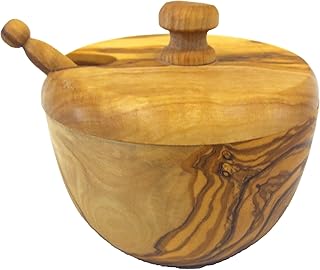 Olive Wood Spice Jar with Scoop