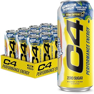 C4 Zero Sugar Berry Blue Typhoon Performance Energy Drink 12pk