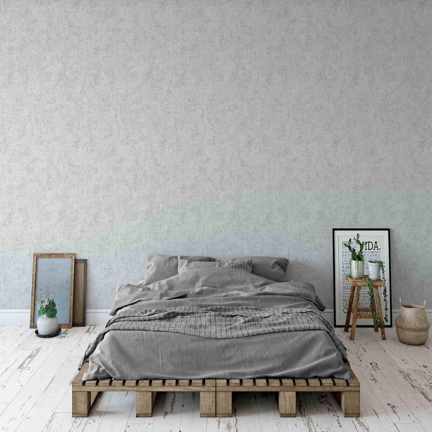 Industrial Textured Metallic Wallpaper Grey Silver Stone Concrete, Grey,silver - Image 3