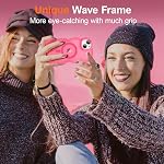 UEEBAI Magnetic for iPhone 13/14, Cute Cover Compatible with MagSafe, Transparent Wave Frame Design Case Soft Edge Cover Cute Clear Matte Shockproof Protective Phone Case, Hot Pink