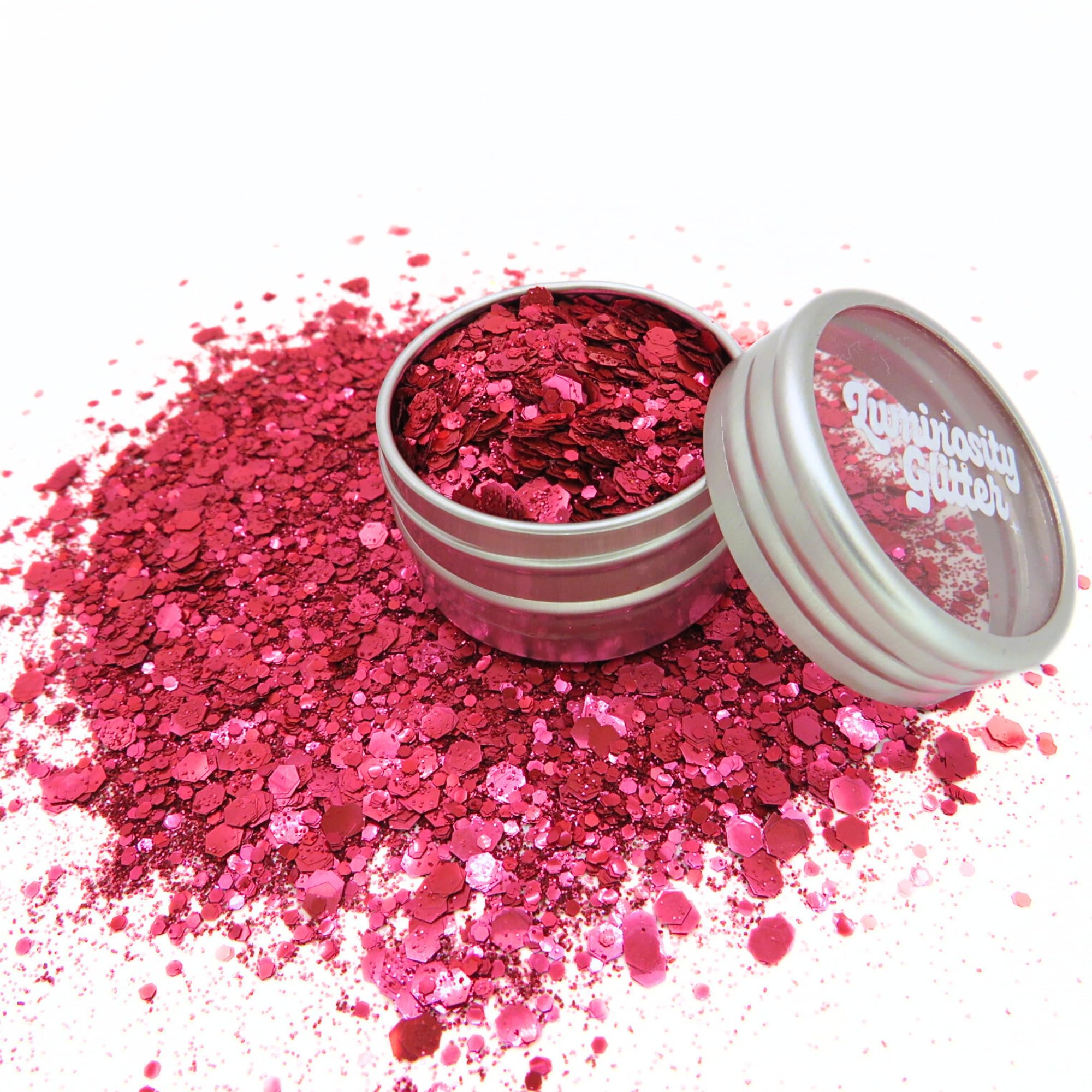 Blush Light Red Biodegradable Eco Glitter, Eco Friendly Face and Body Glitter, Cosmetic Loose Vegan Friendly Glitter Mix - Image 3