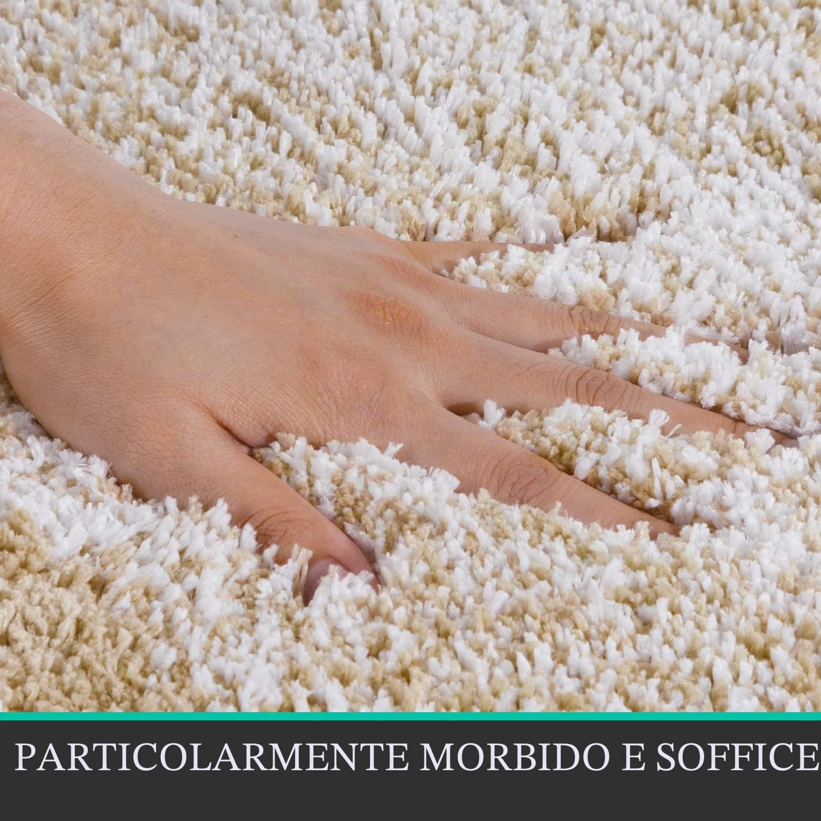 Pauwer Set di 3 tappetini da bagno ultra spessi, con fondo antiscivolo, assorbenti, tappetini da bagno e tappetino per WC, facili da pulire, lavabili in lavatrice, colore: beige