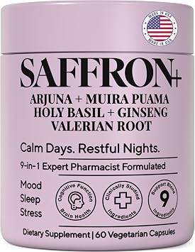 Saffron Supplements for Women & Men, 100mg Pure Saffron Extract for Mood
