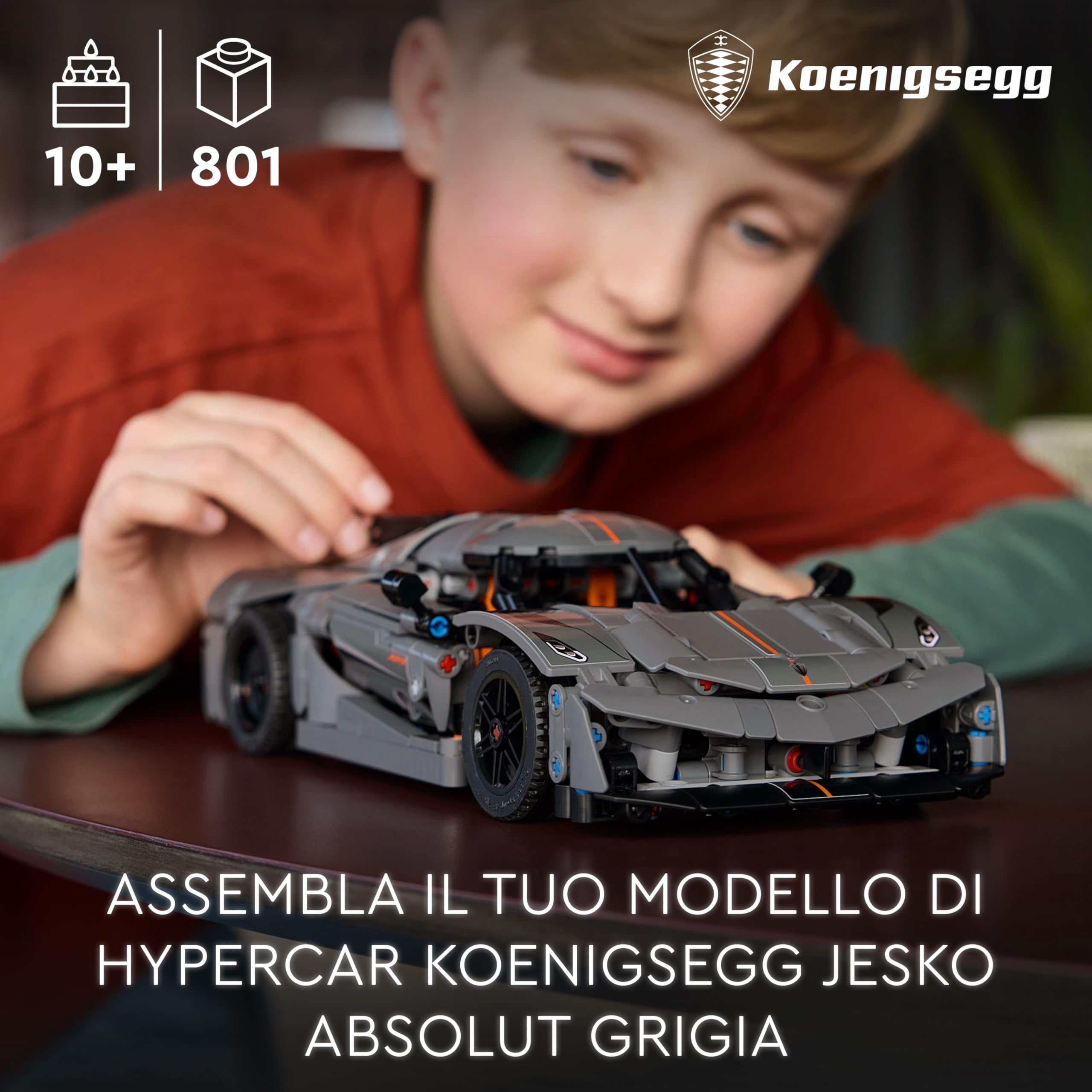 LEGO Technic Hypercar Koenigsegg Jesko Absolut Grigia, Modellino di Auto da Costruire, Macchina Giocattolo per Bambini e Bambine da 10 Anni, Idea Regalo per Fan delle Supercar e dei Veicoli 42173