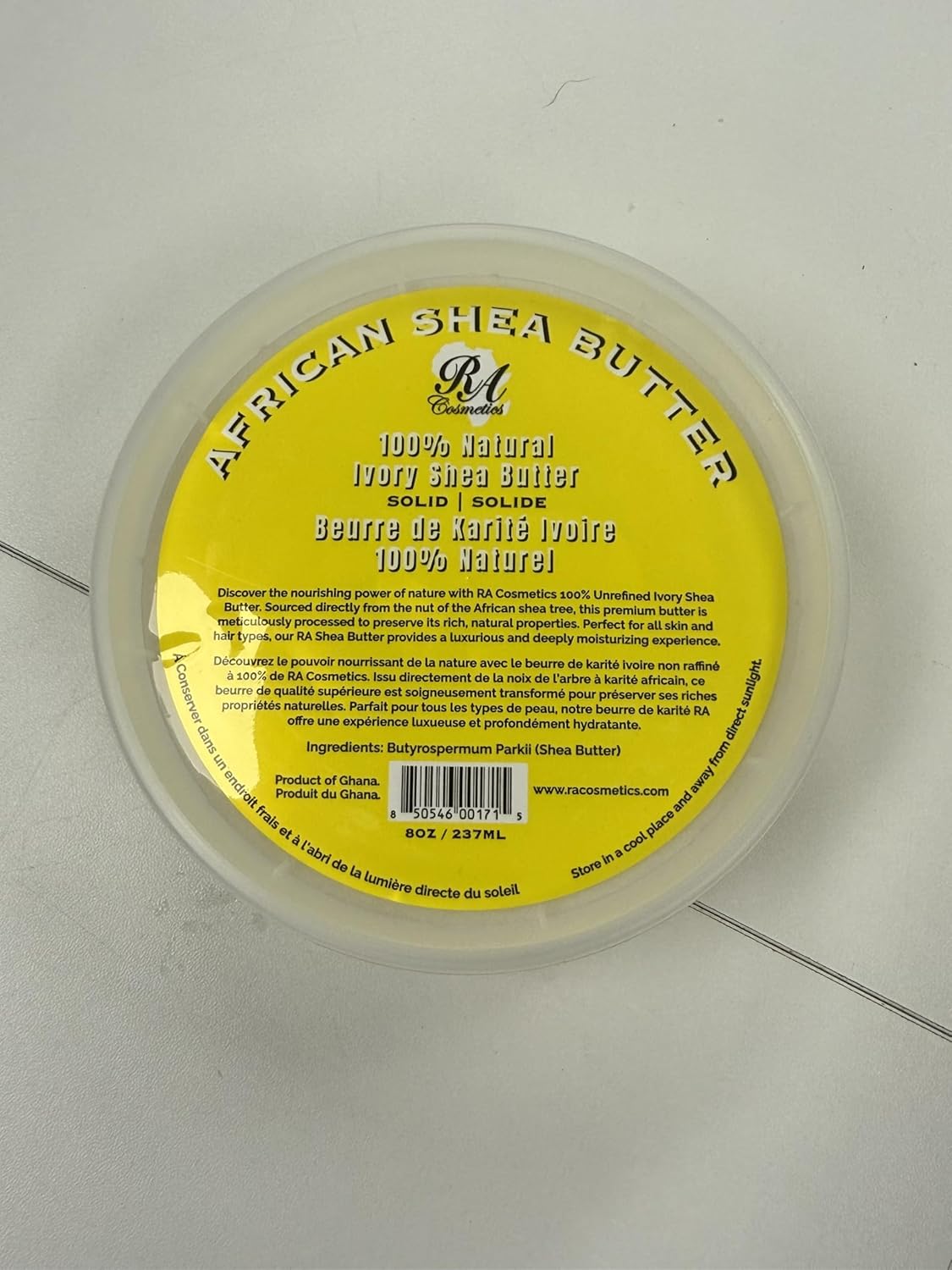 RACosmetics Pure Raw Unrefined African Shea Butter from Ghana - Ivory 8oz | Natural Skin Moisturizer