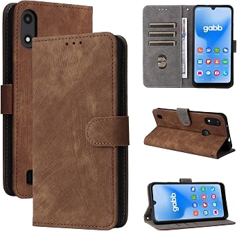 Compatible with Gabb Phone 4 Case,Compatible with Gabb Phone 4 Flip Magnetic Closure Wallet Cover Brown