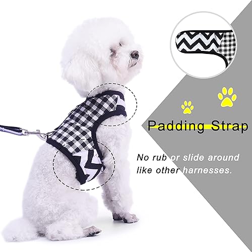 Miniatura 4 de Juego de arnés y correa para perro pequeño para invierno, chaleco acolchado suave ajustable para caniche, pomerania, chihuahua, pinscher minlature