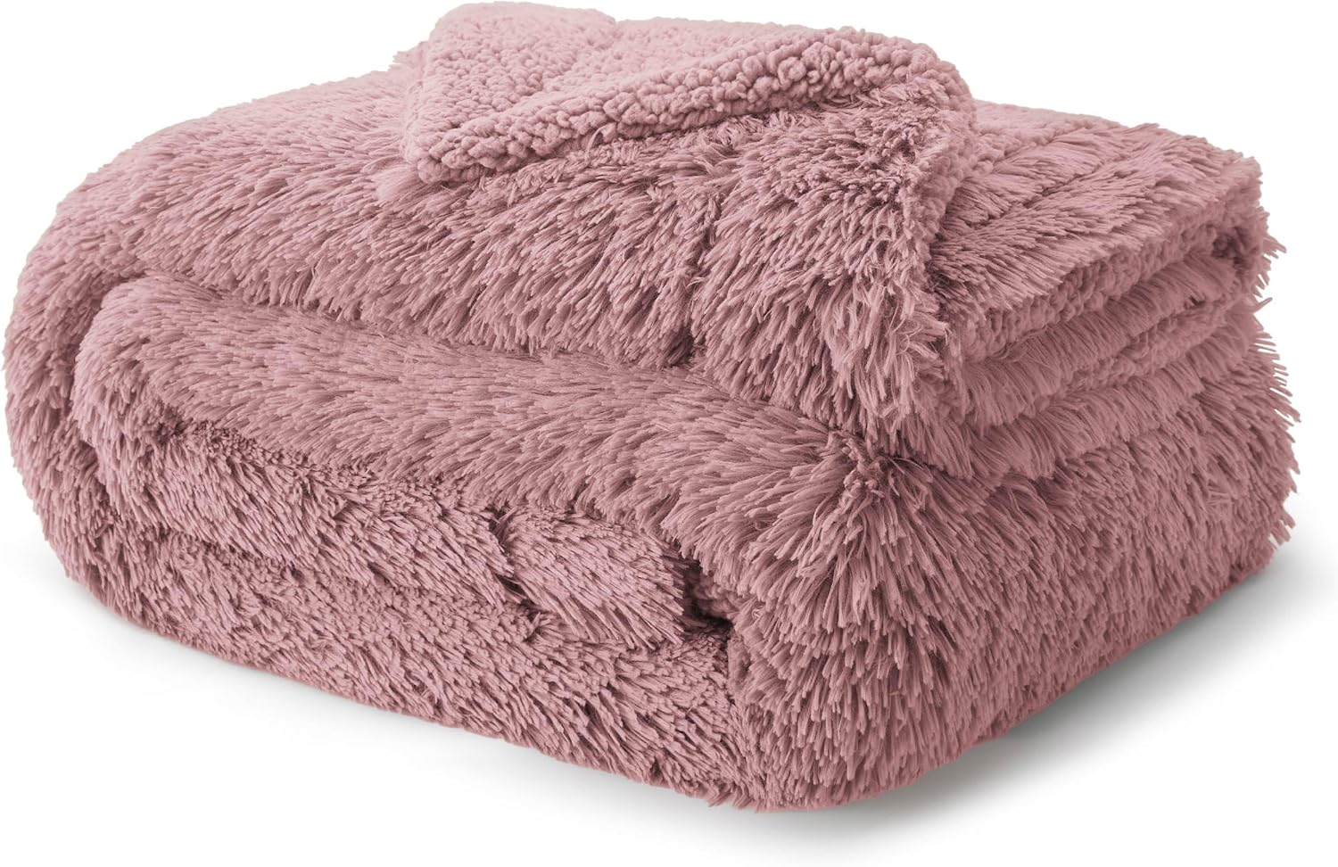Bedsure GentleSoft Fluffy Dusty Pink King Size Blanket for Bed, Thick Soft Sherpa Faux Fur Fleece Bedding Fuzzy Plush Winter Warm Heavy Big Large King Blanket, Cozy Pink Gifts for Men Women, 108x90 - Image 9