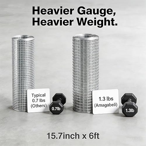 Miniatura 4 de AMAGABELI GARDEN & HOME Paño de hardware 6 pies x 100 pies 2 "X4" galvanizado antes de soldar aberturas cuadradas, rollo de malla de alambre