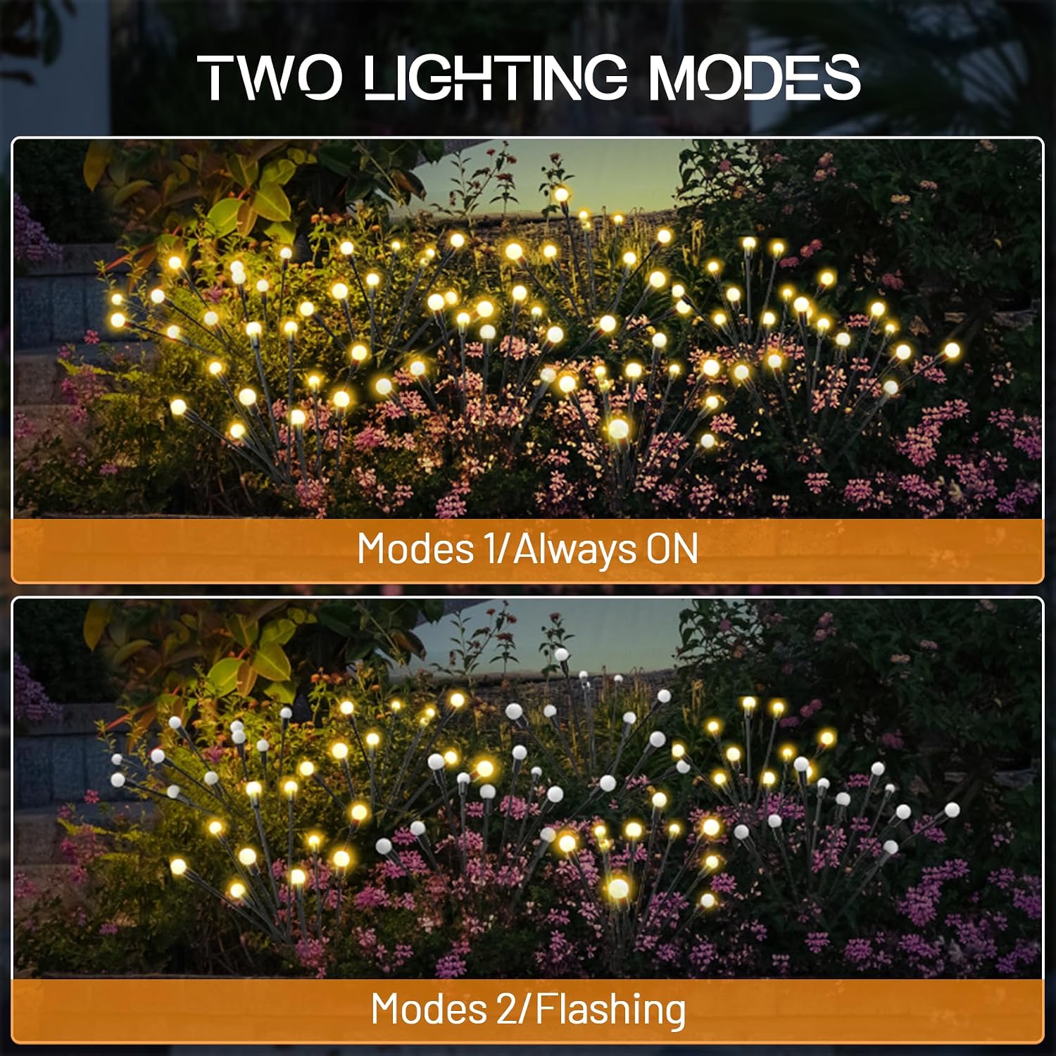 Solar Christmas Garden Lights, 8 Pack 8 LED Solar Lights Outdoor Waterproof, New Upgraded Firefly Pathway Lights Sway by Wind for Outside Yard Patio Walkway Decoration
