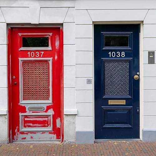 Miniatura 134 de DEWEL Números flotantes de casa grandes de 8 pulgadas para exteriores, decoración de números de dirección de casa modernos negros para señalización