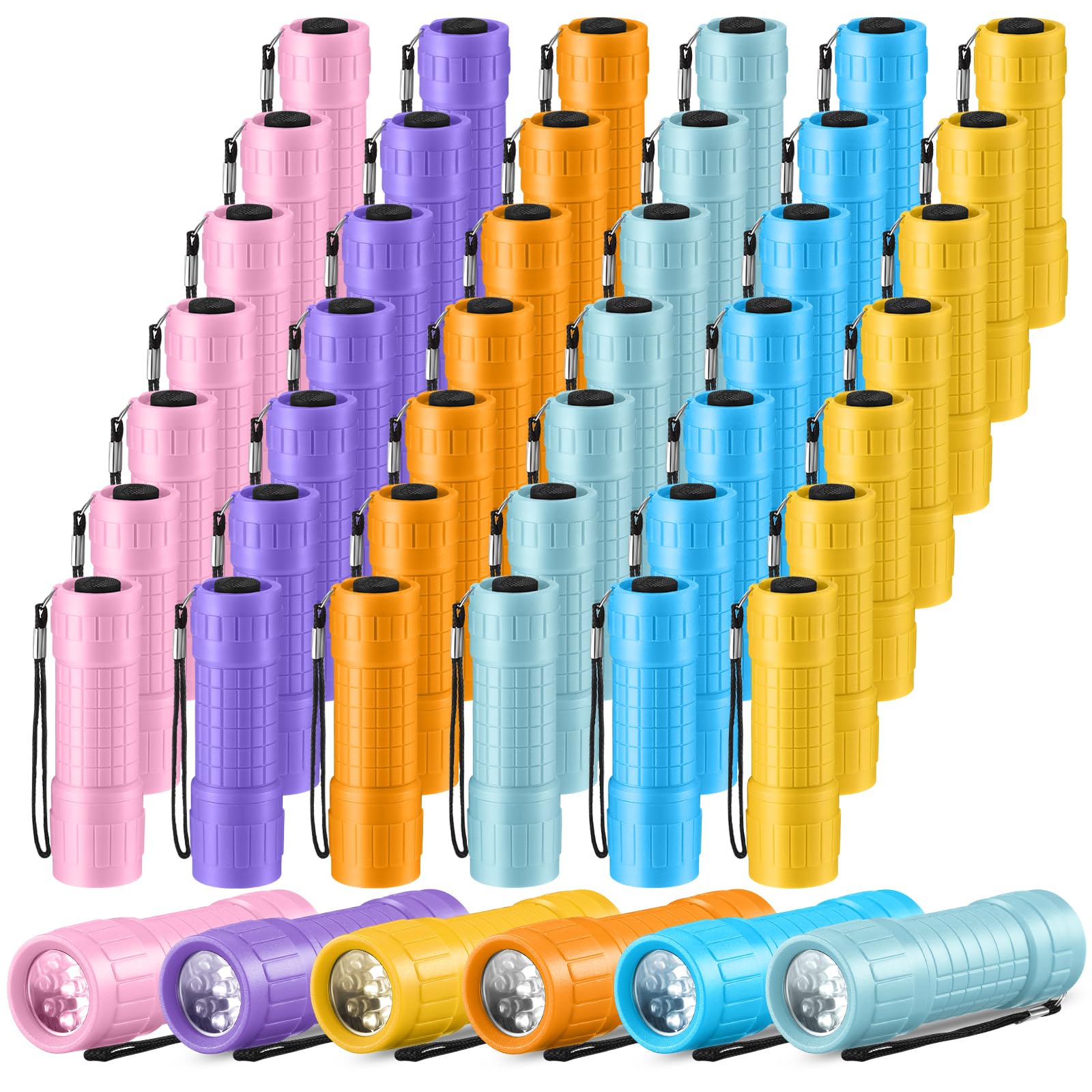Photo 1 of Tujoe 48 Mini Flashlights Bulk for Kids Small Assorted Colors Handheld LED Flashlights with Lanyard for Party Favor, Night Reading, Emergency, Camping(Stylish)