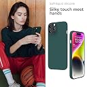 YATWIN Silicone Back Case for iPhone 14 Pro Max, Soft-Touch Phone Back Cover for Apple iPhone 14 Pro Max - Dark Green gallery image