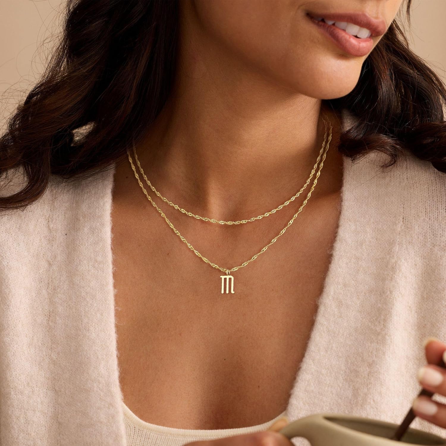 Layered Initial Necklaces For Women, Dainty Gold Necklace Stack 14K Gold Plated Letter Necklace Set Cute Layering Gold Initial Choker Necklaces for Women Trendy Tarnish Free Jewelry Set - Image 2