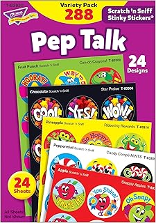 Pep Talk Stinky Stickers Variety Pack by TREND Enterprises, Inc.; 288 ct.; 24 Designs, 8 scents