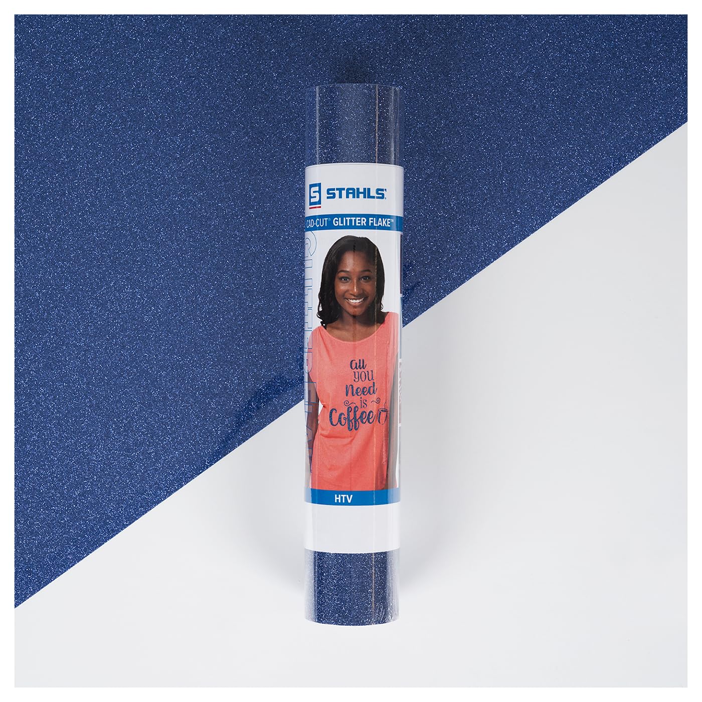 Stahls'CAD-Cut® Glitter Flake™ Heat Transfer Vinyl for Cotton, Polyester, Tri-Blends Lab-Tested for 50+ Washes, Compatible with All Cutters. Easy to Cut & Weed (Periwinkle, 3FT Roll)