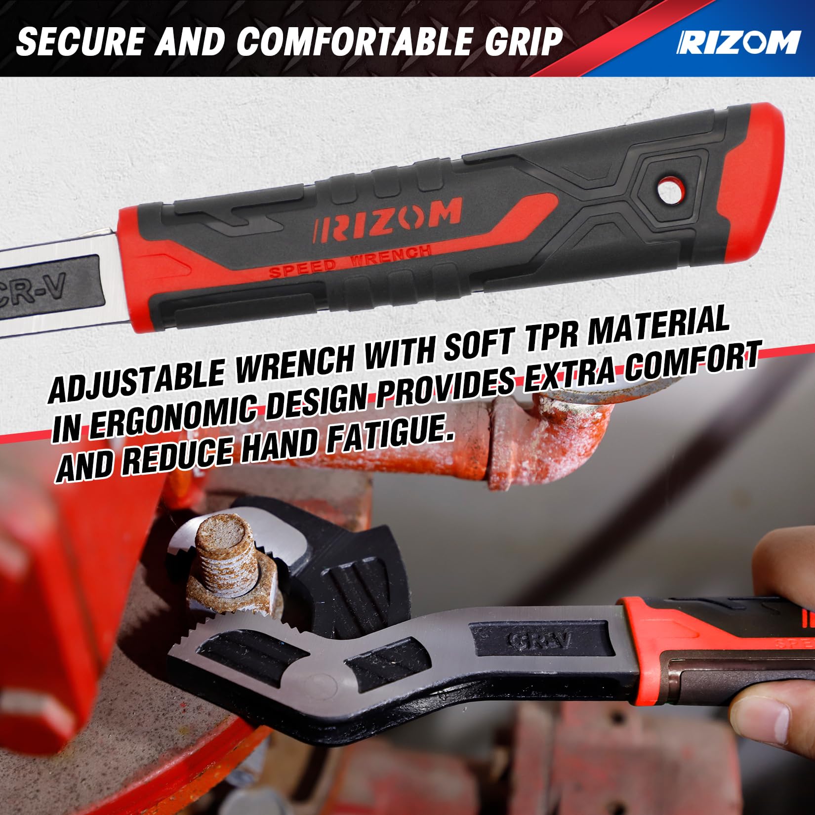 Rizom Pipe Wrench Set - 3 Sizes, Self-Adjusting -7