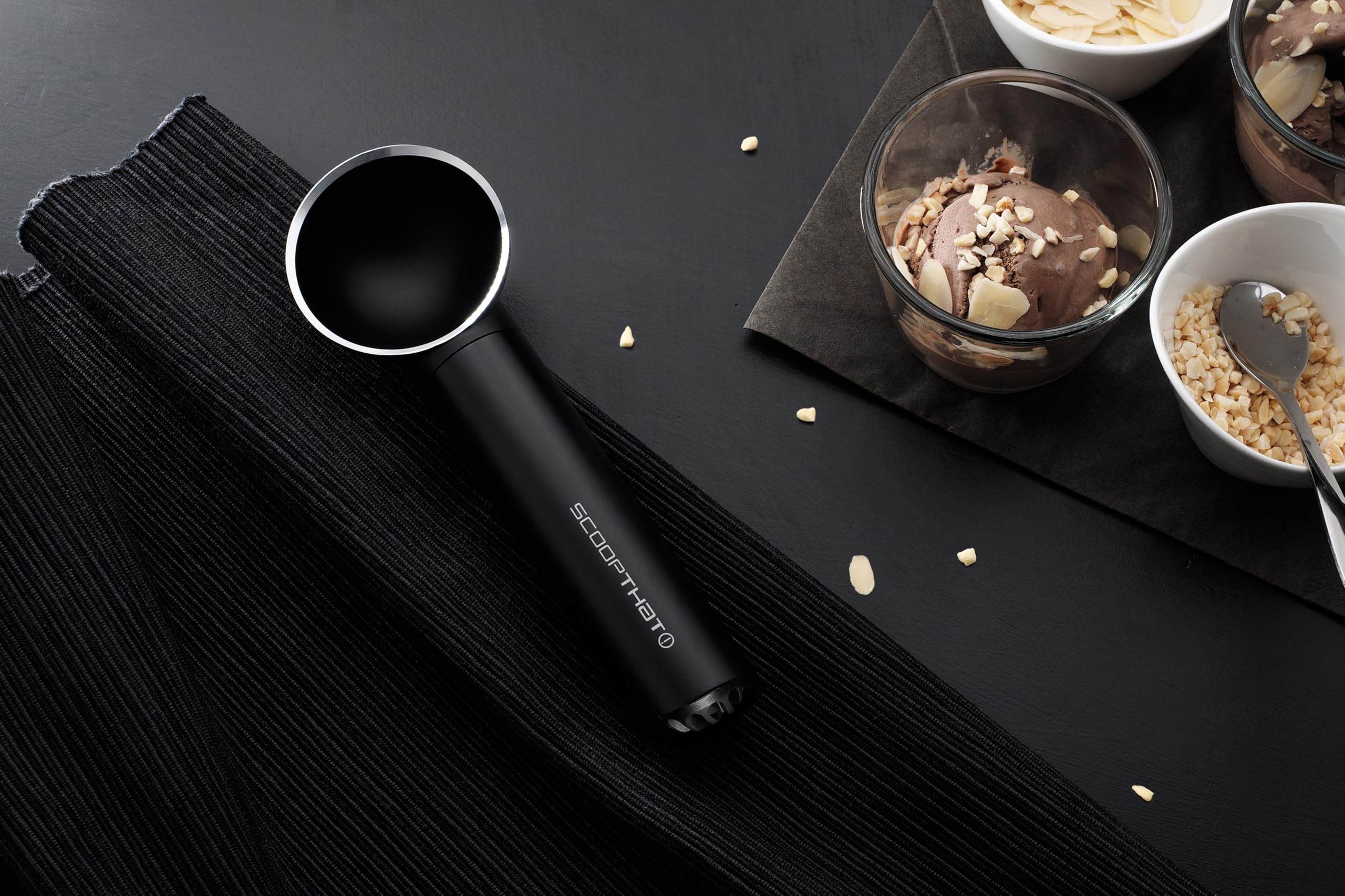 That Scoop Deluxe Cuillère à Glace Luxe, Aluminium, Noir Mat, 1 cm
