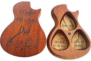 I Couldn't Pick A Better Dad Guitar Pick Holder with 3 Guitar Picks