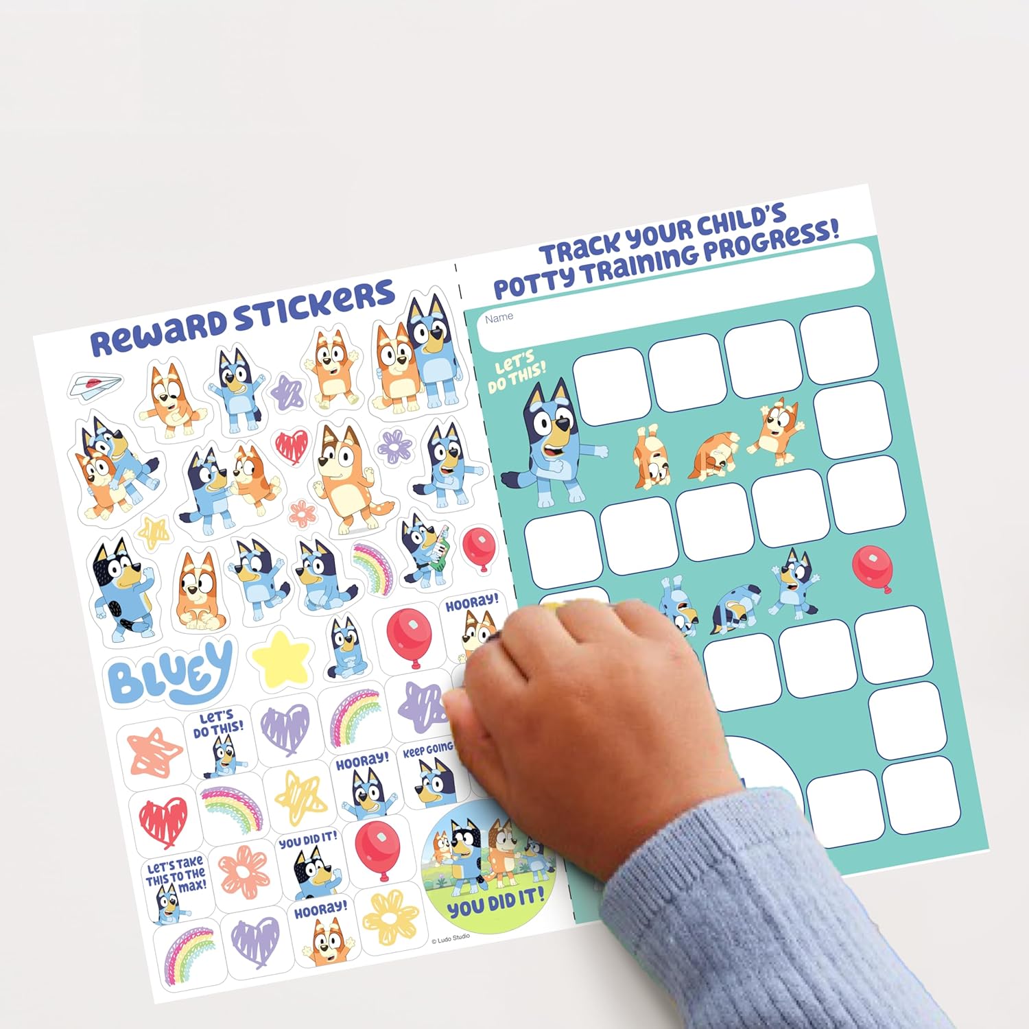 Bluey 5 Piece Potty Go Kit Training System Includes Soft and Travel Potties, Stickers, Hook, and Storage Bag