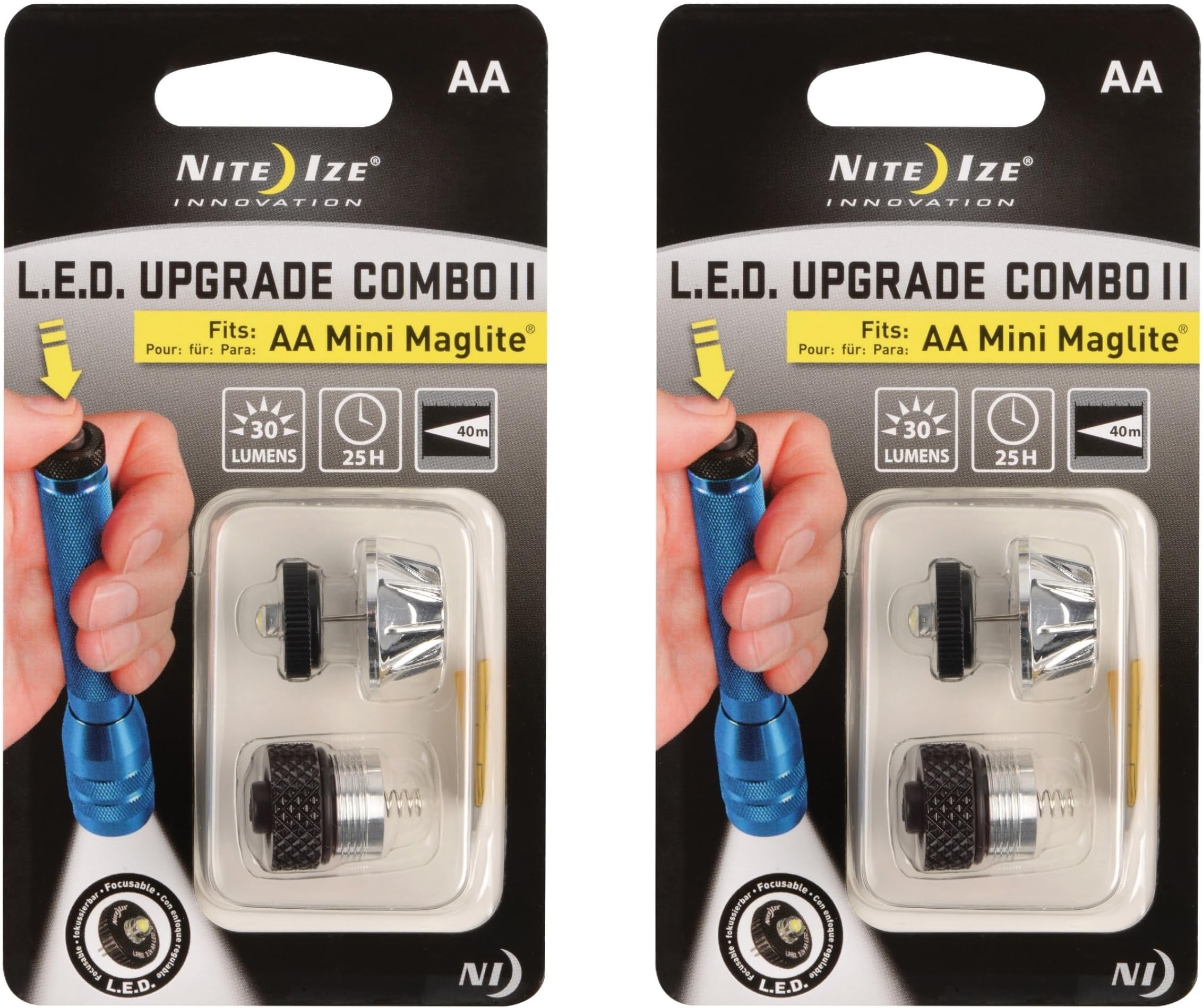 Nite Ize LED Upgrade Combo II Compatible with AA Mini Maglite - 2 Count (2 Pack)