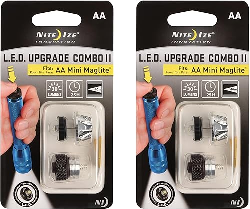 Nite Ize LED Upgrade Combo II Compatible con AA Mini Maglite - 2 unidades (paquete de 2)