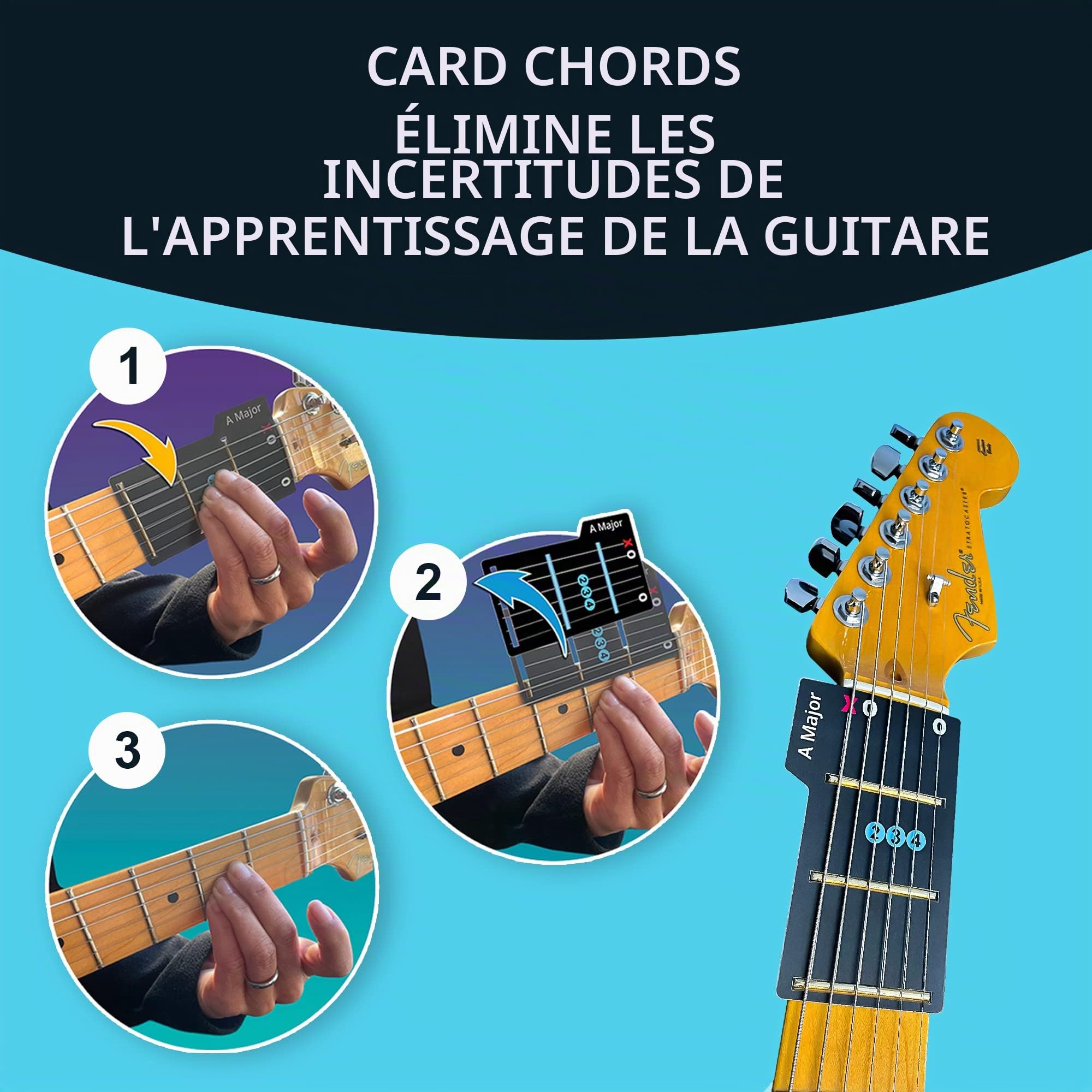 Édition Deluxe Avec Étui d'Apprentissage de la Guitare en Quelques Minutes Card Chords (Convient à Toutes les Guitares). Les Accords Vous Permettent de Jouer de l'Acoustique