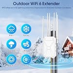 AX1800 Outdoor WiFi 6 Extender, High Power Outdoor WiFi Booster, Long Range Outdoor WiFi Access Point, IP67 Weatherproof, with PoE, for Starlink, Patio, Camping, Yard, RV