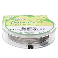 Vista 2 de The Beadsmith Flex-Rite 7 hebras de nailon recubierto de nailon, alambre de cuentas de acero inoxidable, suministro de fabricación de joyas
