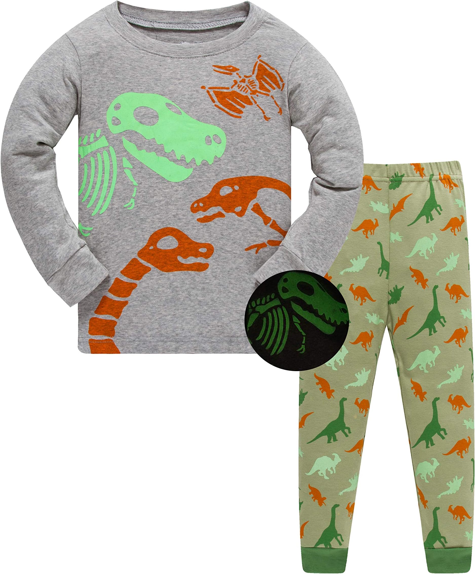Pajamas for Boys Kid Clothes Dinosaur PJs Long Sleeve Sets Sleepwear 2-12 Years