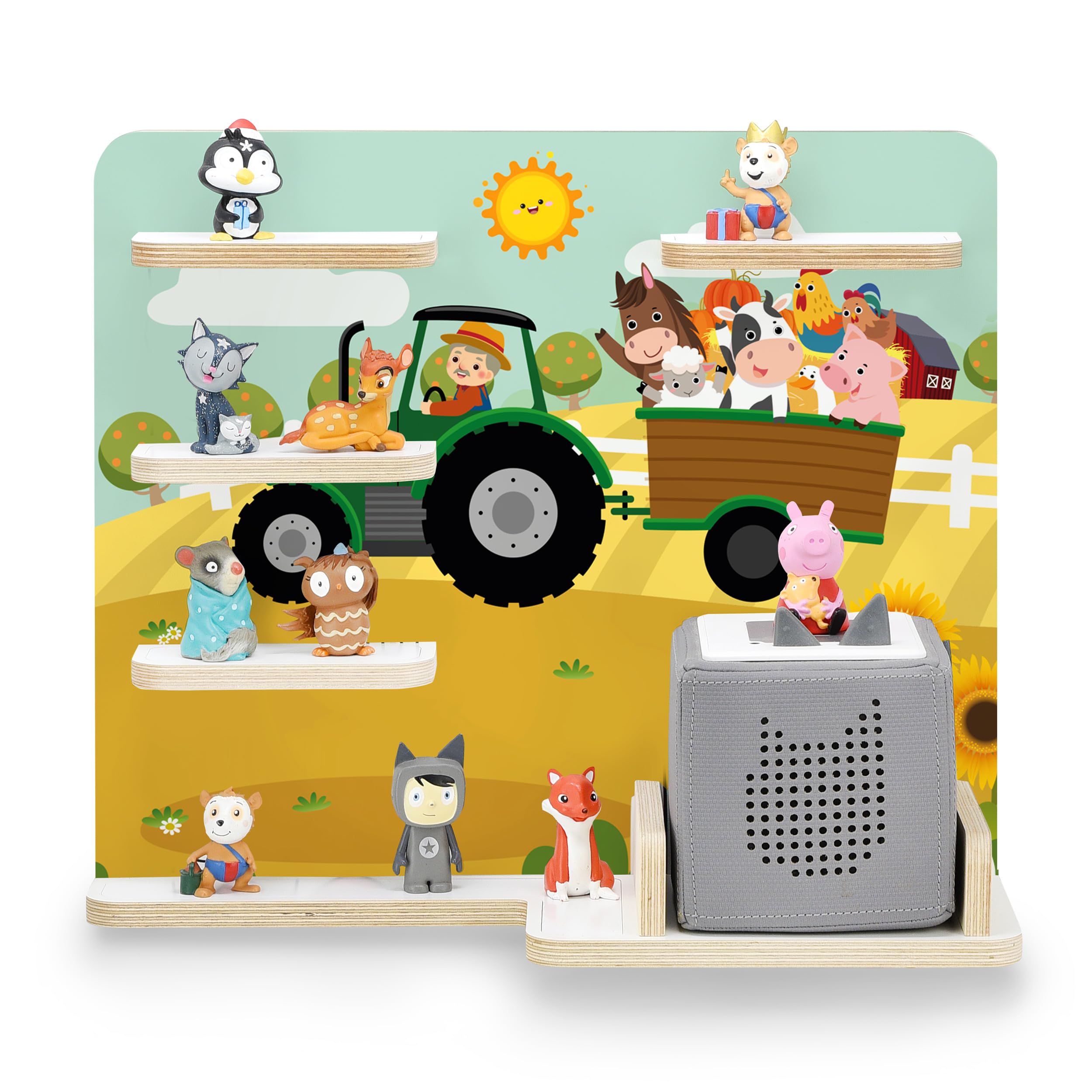 stadtecken® Children's Shelf for Music Box Suitable for Toniebox and Approx. 35 Tonies, Perfect Storage for Children's Room