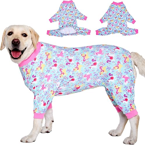 LovinPet Pitbull - Pijama para perro, ropa para perros grandes, ropa para perros para el cuidado de heridasdespués de la cirugía, pijama ligera y