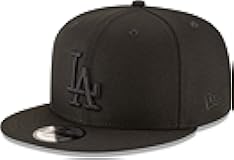 New Era MLB 9FIFTY Black Black Primary Logo Team Adjustable Snapback Hat Cap One Size Fits All