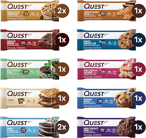 Miniatura 2 de Quest Nutrition Ultimate Variety Pack Barras de proteínas, altas en proteínas, bajas en carbohidratos, sin gluten, aptas para dieta cetogénica, 12
