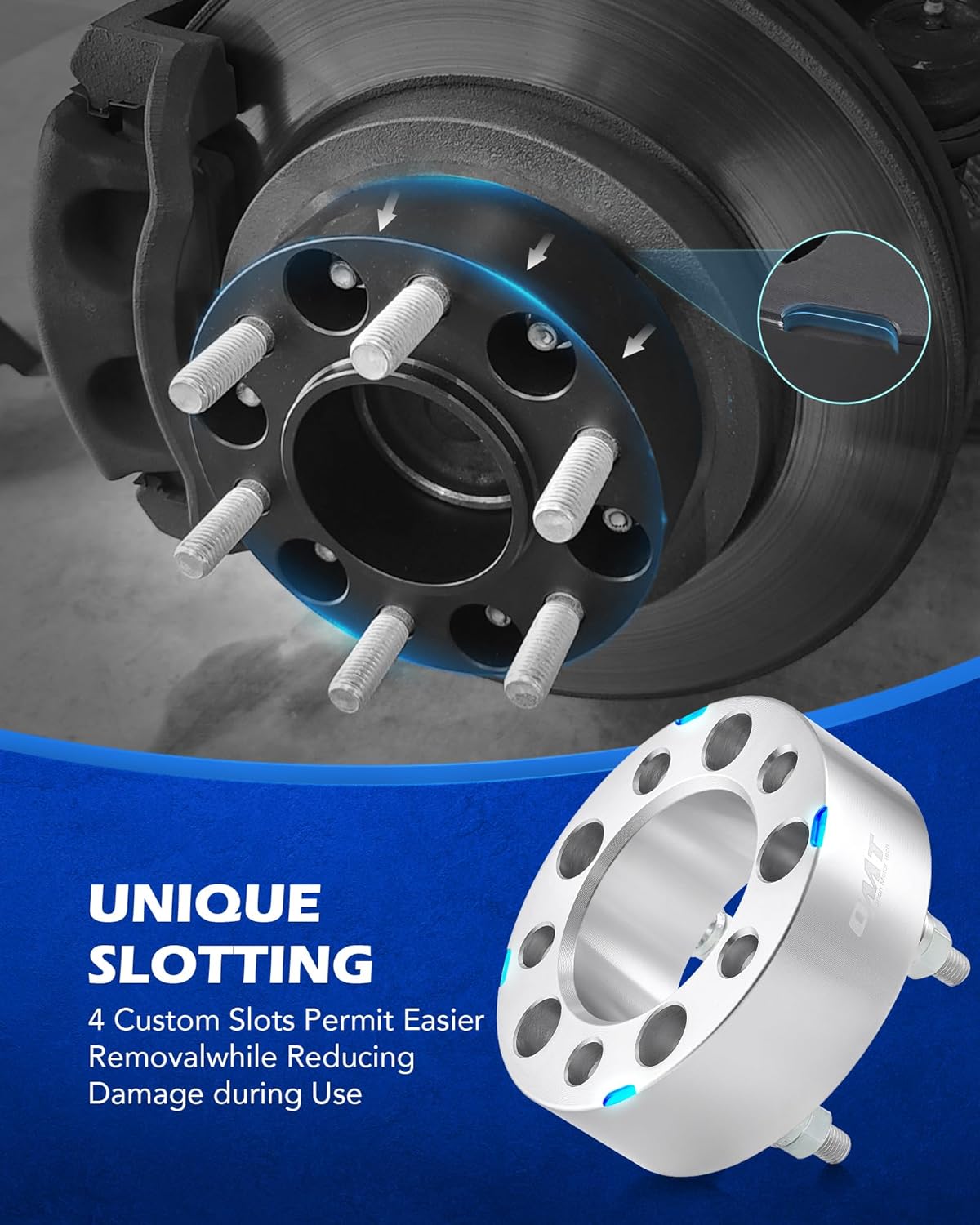 Orion Motor Tech 5x4.75 Wheel Spacers, 2 Inch Wheel Spacers with M12x1.5 Studs Compatible with Chevy Camaro GMC Jimmy Sonoma Buick Cadillac Oldsmobile Pontiac, 87.1mm Center Bore Spacers, Set of 4 - Image 6