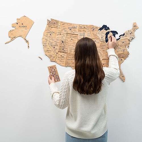 Miniatura 6 de ENJOY THE WOOD 3D Wood USA Map Wall Art Large Wall Décor - United States Travel Map - Any Occasion Gift Idea - Wall Art For Home & Kitchen or Office