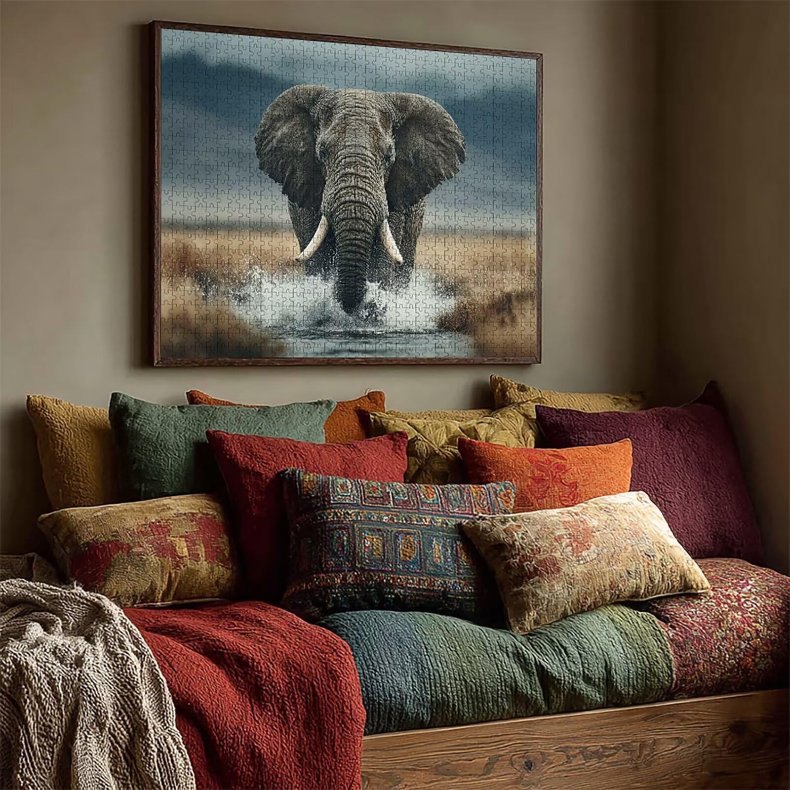 Elefant Puzzle 4000 Teile für Erwachsene, DIY Holzpuzzle 141x87cm, Holzpuzzle Erwachsene für Die Ganze Familie, Groß Deko Puzzles und Geschenke, Clevere Rätsel, Geschenk für Mädchen, (Tier) 0-2616