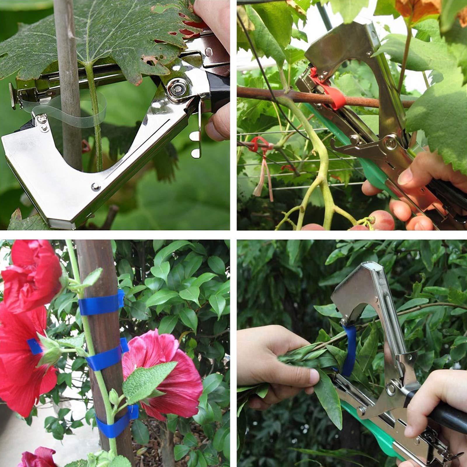 Maquina Para Atar Tomates, Herramienta De Cinta De Jardín Para Atar Ramas De Plantas, Atadora Agricola Cinta,Máquina Carpeta Para Encuadernación De Ramas Planta Flores Frutas Verduras Vine(Verde)