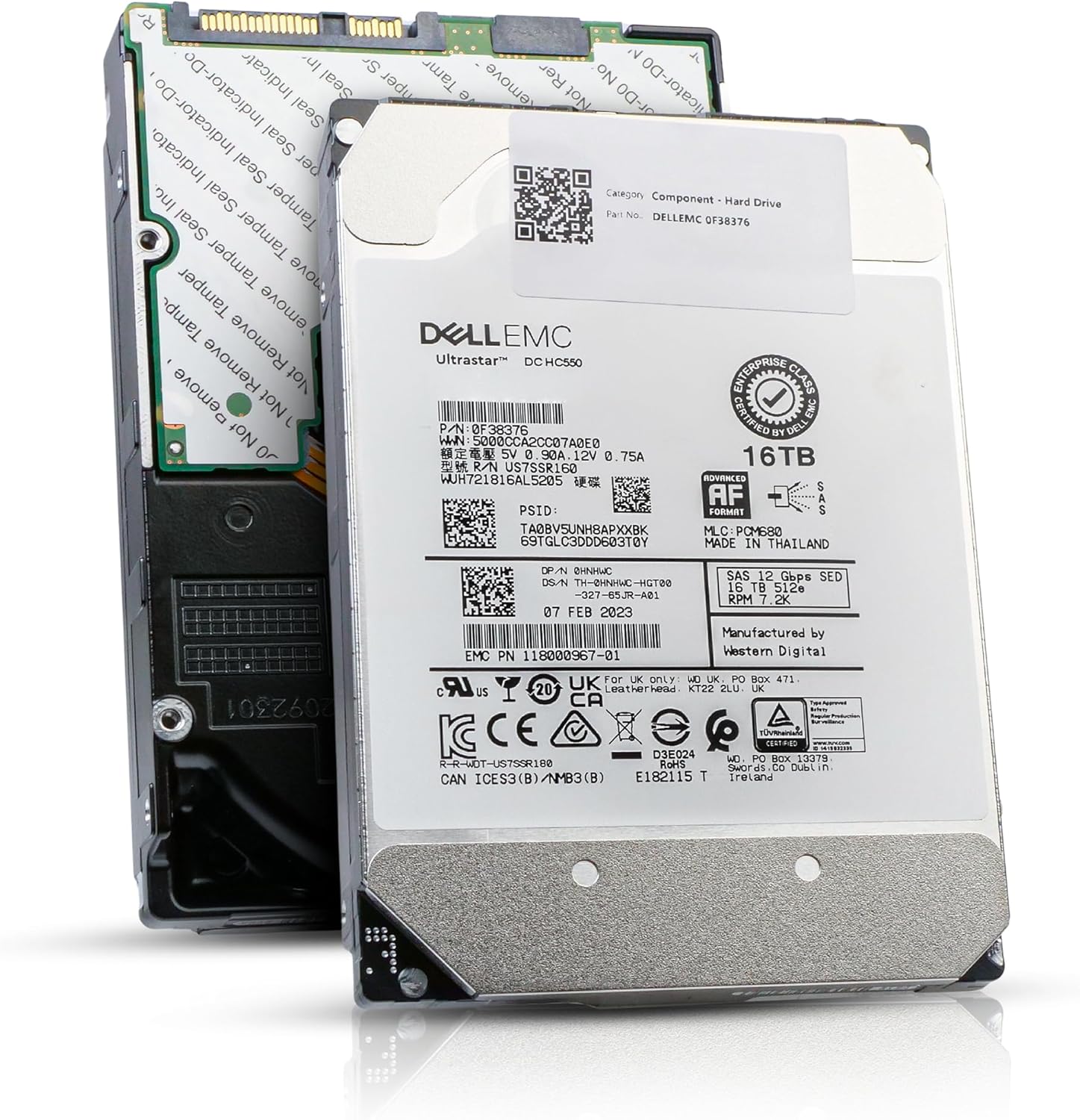 Dell/Western Digital Ultrastar DC HC550 WUH721816AL5205 0F38376 16TB 7.2K RPM SAS 12Gb/s 512e 3.5in Enterprise Hard Drive (Renewed)