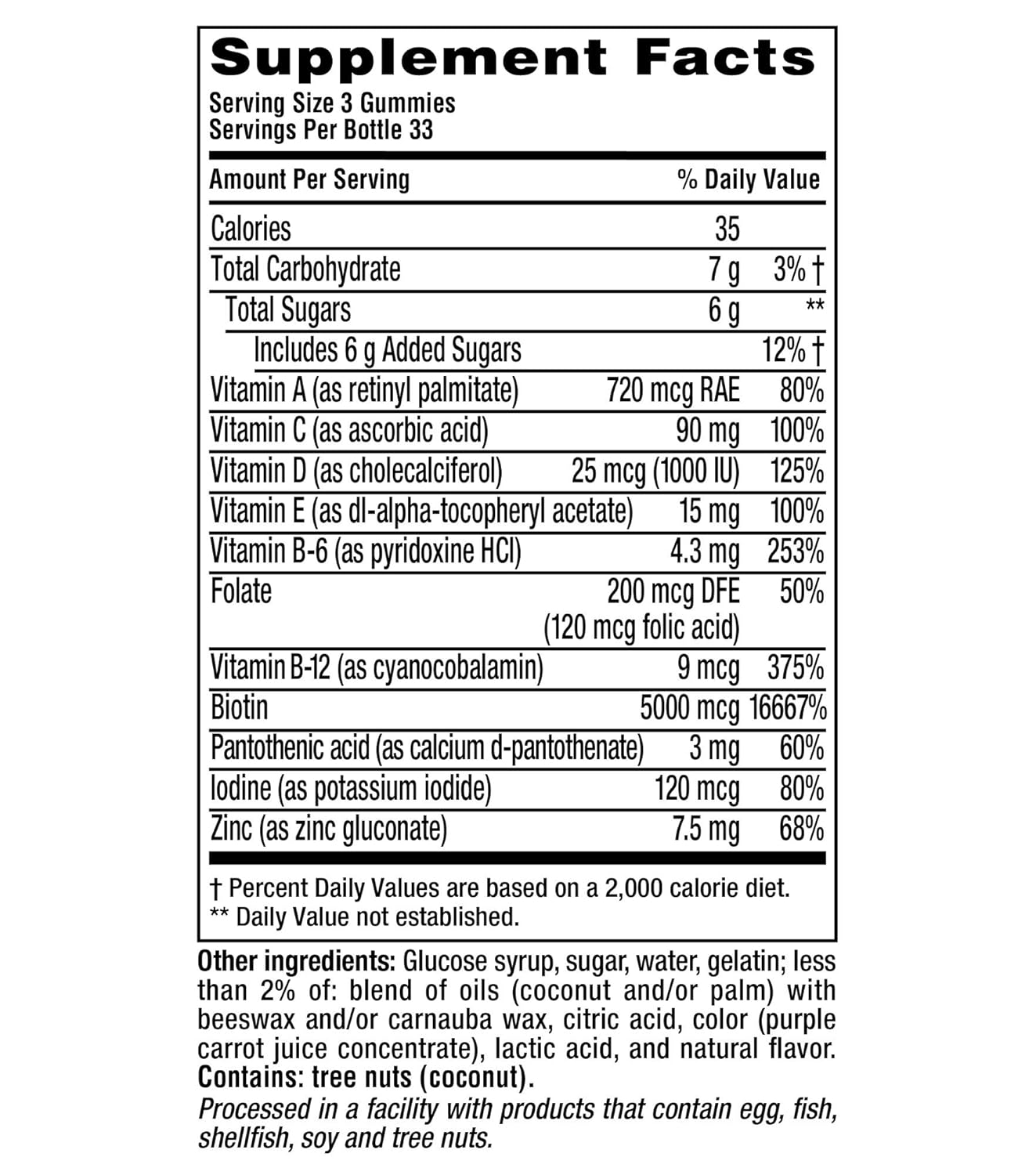 Vitafusion Gorgeous Hair, Skin & Nails Multivitamin, 100 Count (Packaging May Vary)