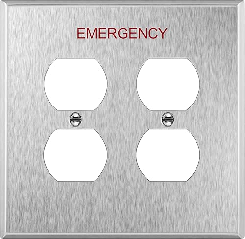 Miniatura 19 de ENERLITES Placa de pared de metal para receptáculo dúplex, tapa de tomacorriente, resistente a la corrosión, tamaño estándar de 1 banda, 4.50 x 2.76