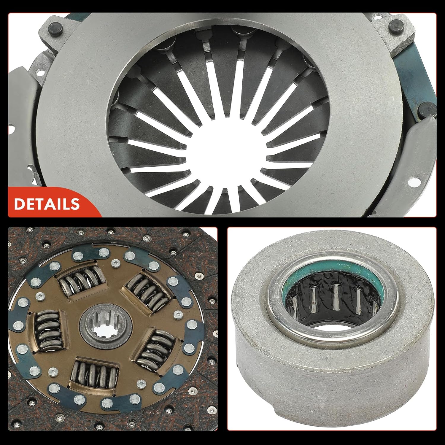 A-Premium Transmission Clutch Kit Set Compatible with Ford F-150/F-250/F-350 1993-1996, E-150 Econoline 1988-1989, E-250 Econoline 1988-1989, Bronco 1993-1996, 4.9L 5.0L, Replace# L07128