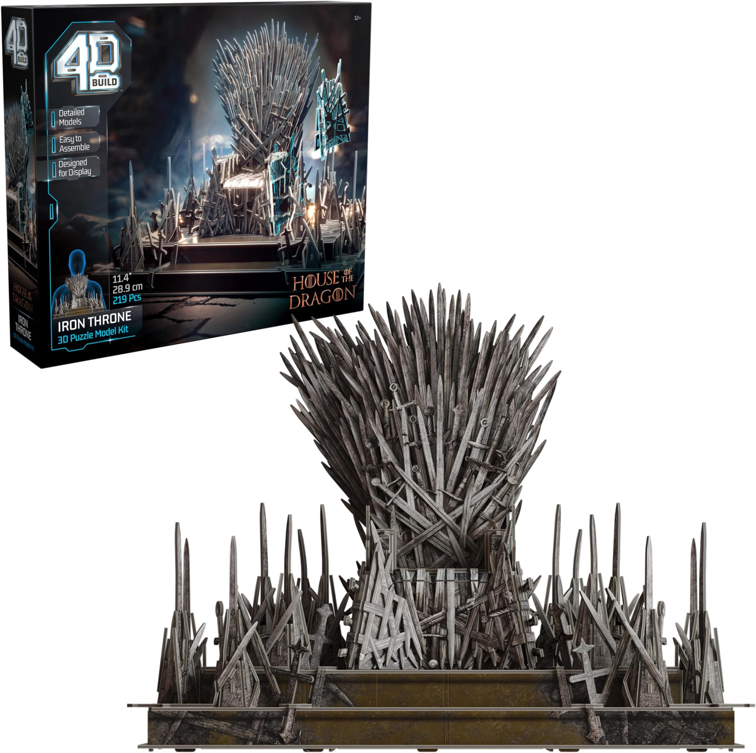 4D Build Game of Thrones Iron Thrones 3D Model Kit GOT Collectors & Desk Decorations Fantasy Book GOT Fans Adult Puzzles 3D Puzzles for Adults & Teens 219 Pieces Ages 12+