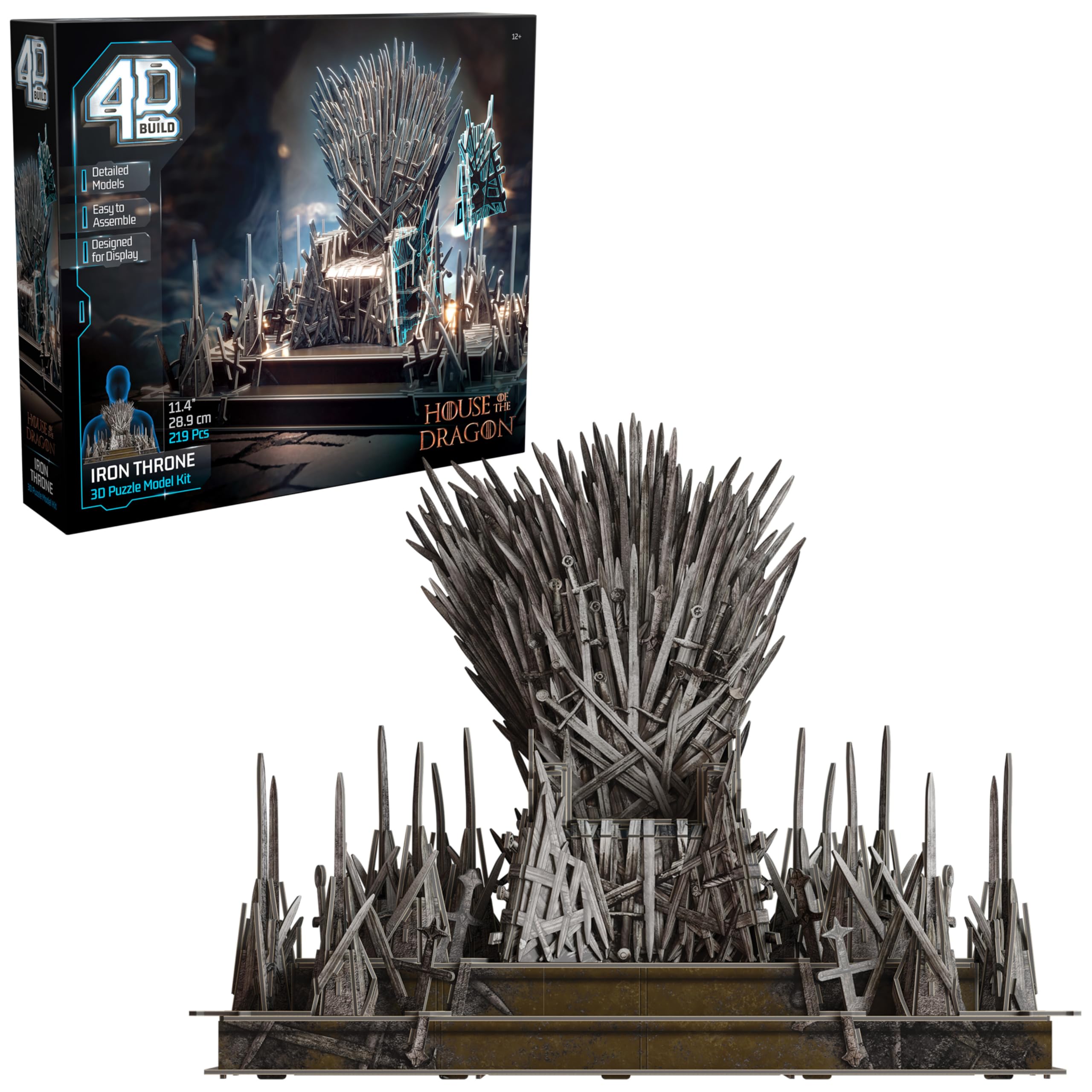 4D Build Game of Thrones Iron Thrones 3D Model Kit GOT Collectors & Desk Decorations Fantasy Book GOT Fans Adult Puzzles 3D Puzzles for Adults & Teens 219 Pieces Ages 12+