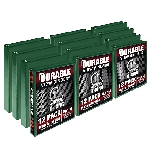 Vista 89 de Samsill Carpeta duradera de 3 anillos de 1 pulgada, fabricada en Estados Unidos, carpeta de anillos en D, cubierta transparente personalizable
