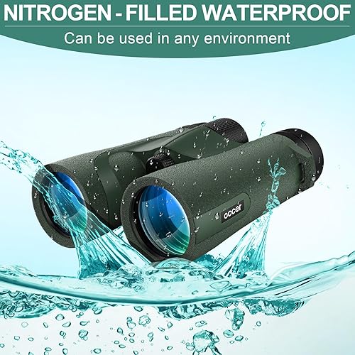 Miniatura 2 de occer Prismáticos profesionales de 10 x 42 para adultos, prismáticos compactos de fácil enfoque con correa para el hombro, binoculares ópticos de
