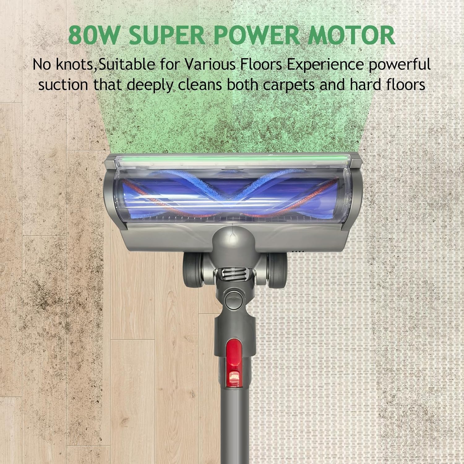 dyson v8 Focus LED 3mMヘッド Amazon.com - Upgrade Full-Area LED Green Light Direct Drive Brush