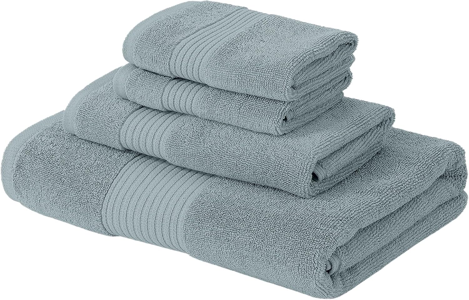 Modern Threads Astra 6-Piece 100% Cotton Towel Set – Jacquard Geometric Pattern – Includes 2 Bath Towels, 2 Hand Towels, 2 Washcloths – Absorbent, Quick Dry, Soft & Durable – Seafoam
