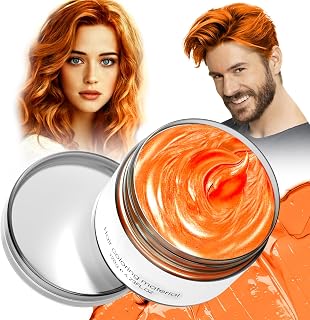 Orange Temporary Hair Dye,Temporary Hair Color Wax,Natural Washable Hair Dye Temp Hair Color for Women Men Kids Party Cosplay Halloween